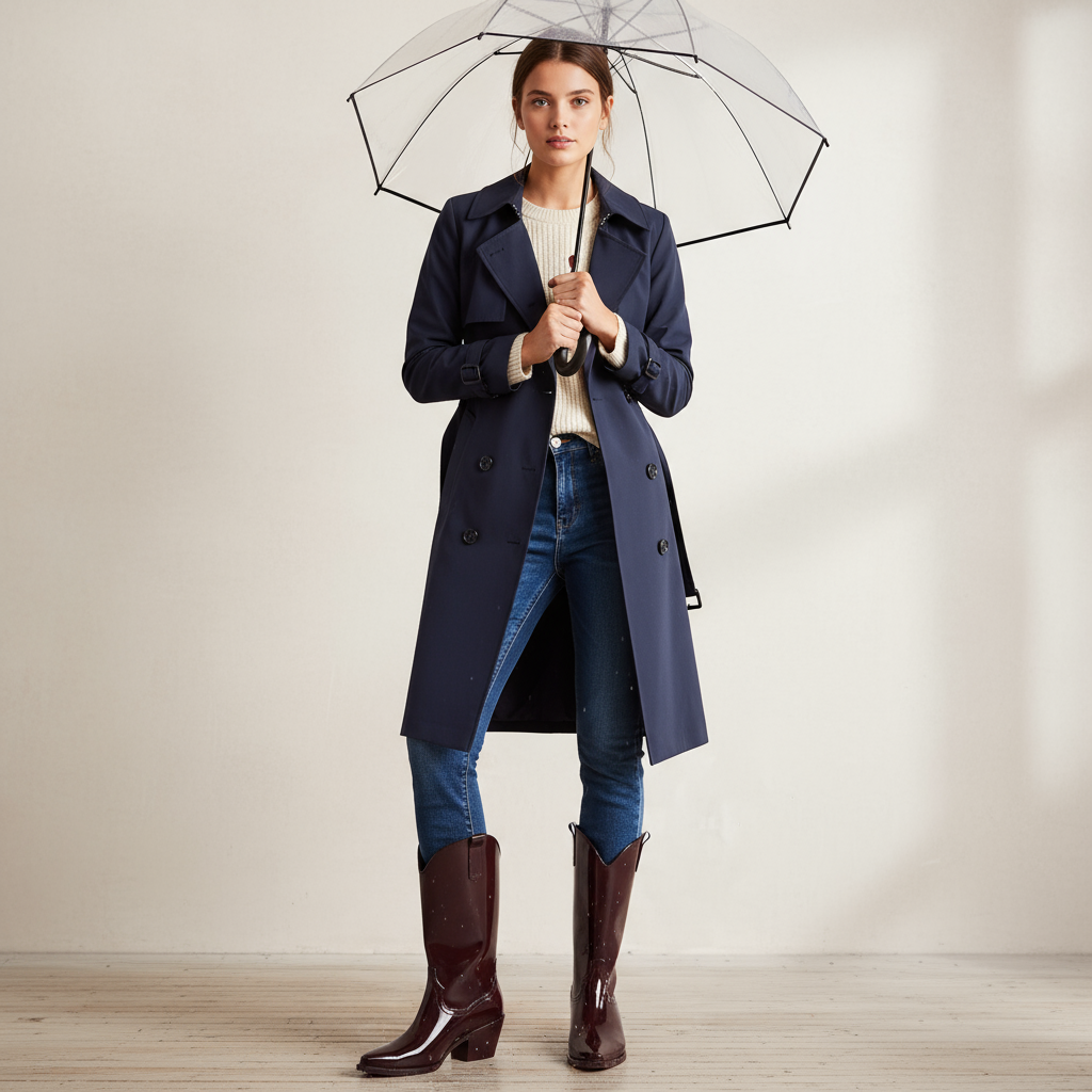 Western-Stiefel Damen Wasserdicht Glänzend mit Absatz