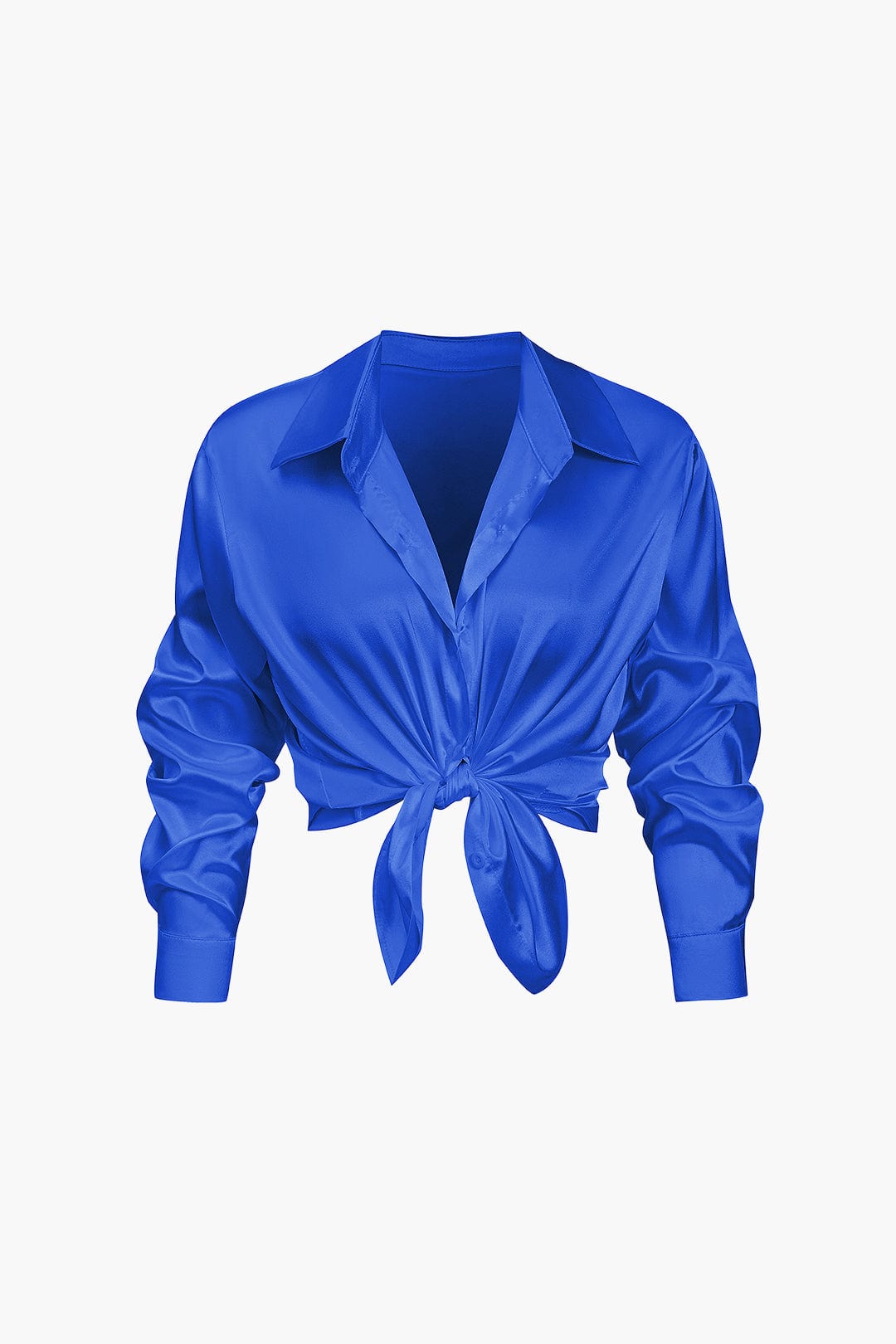 Elegante Bluse Langarm Seiden-Satin Damenbluse