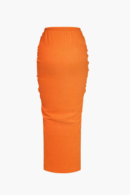 Zweiteiliges Set Raffung Frauen Bekleidung