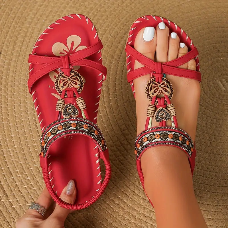Orthopädische Sandalen Damen Elegante Strass Schuhe
