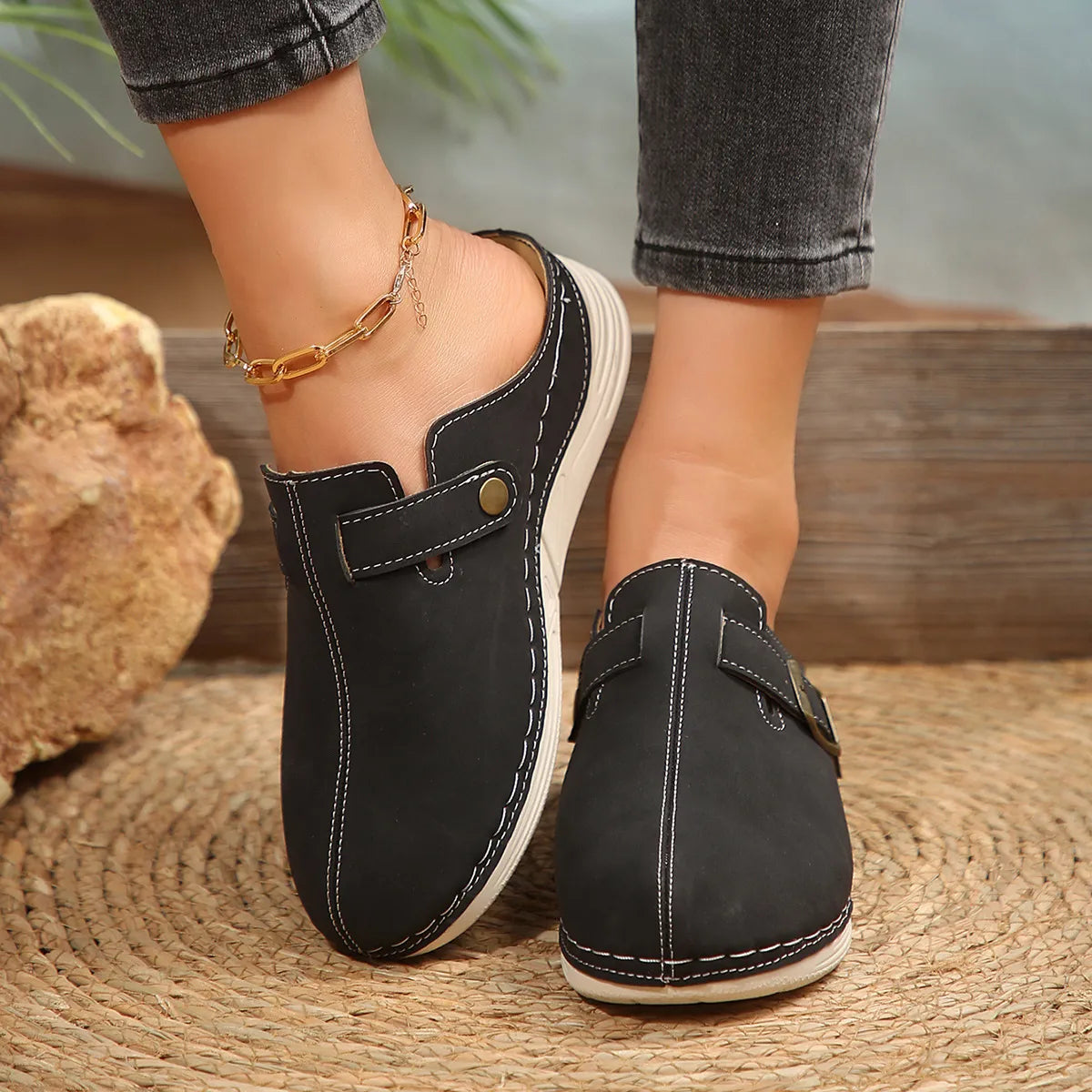 Wedge Sandalen Metallbuckel Nieten Stilvoll Damen - BerlinGlamour