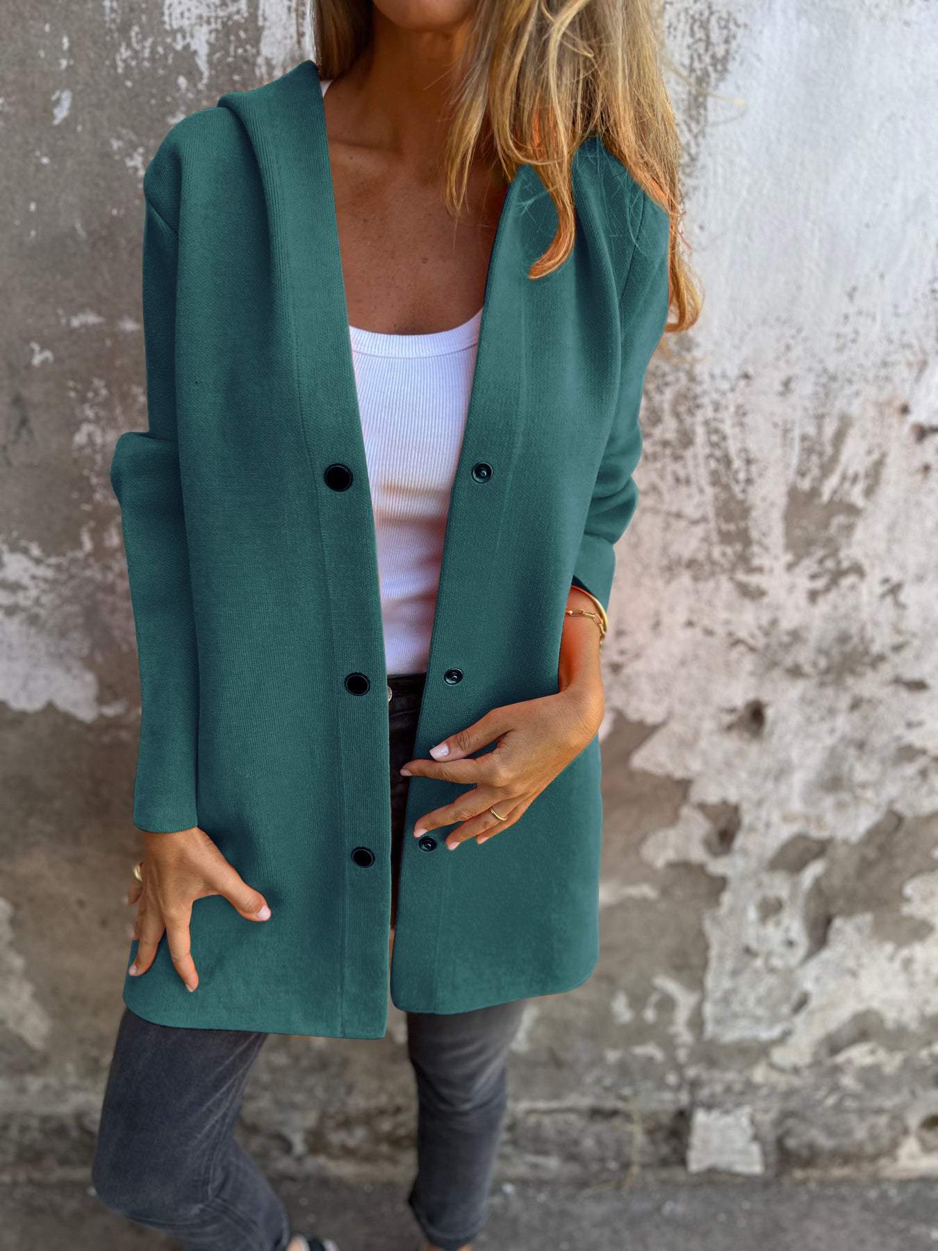 Lässiger Blazer mit Kapuze Modern Casual