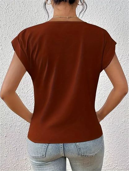 Weibliches V-Ausschnitt-Oberteil Damen Top