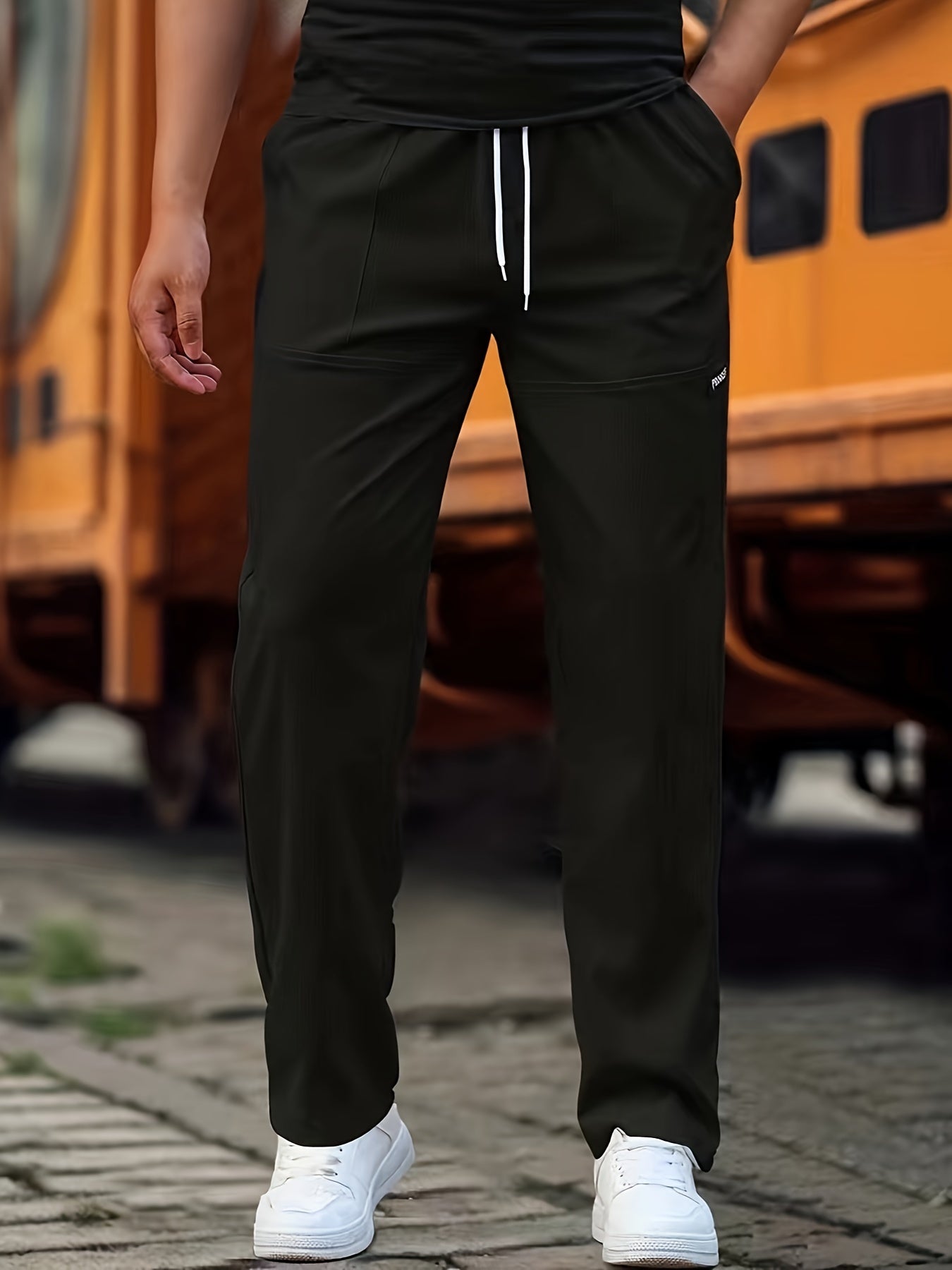 Herrenhosen Sportliche Athletik-Hosen mit Taschen und Kordelzug