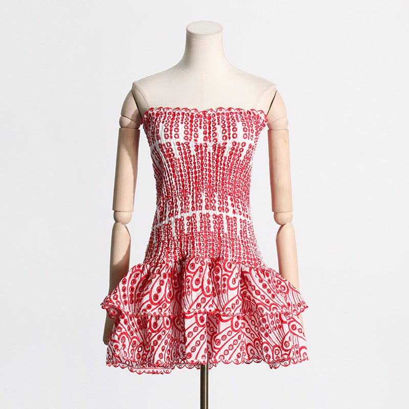 Strandparty-Kleid von BerlinGlamour im A-Linien-Schnitt mit Rüschen