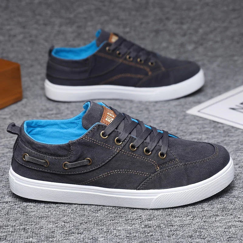 Skate-Schuhe Herren Segeltuch Sneaker Mode Schwarz