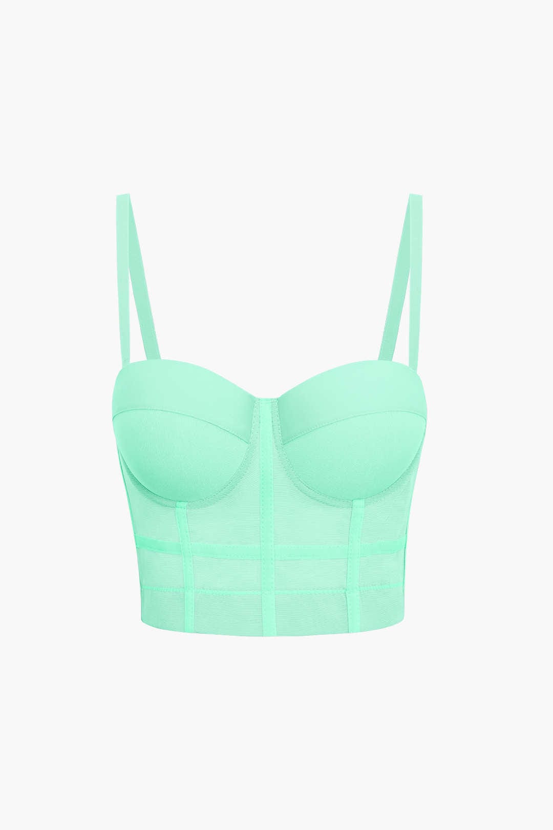 Bustier-Top Figurbetont Mit Bügel-Cups und Mesh-Struktur
