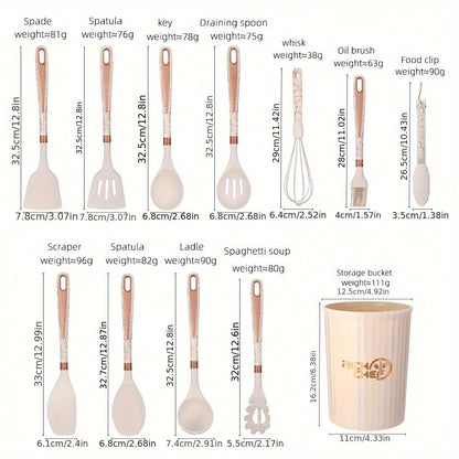 Elegante Silikon Küchenhelfer Set Premium
