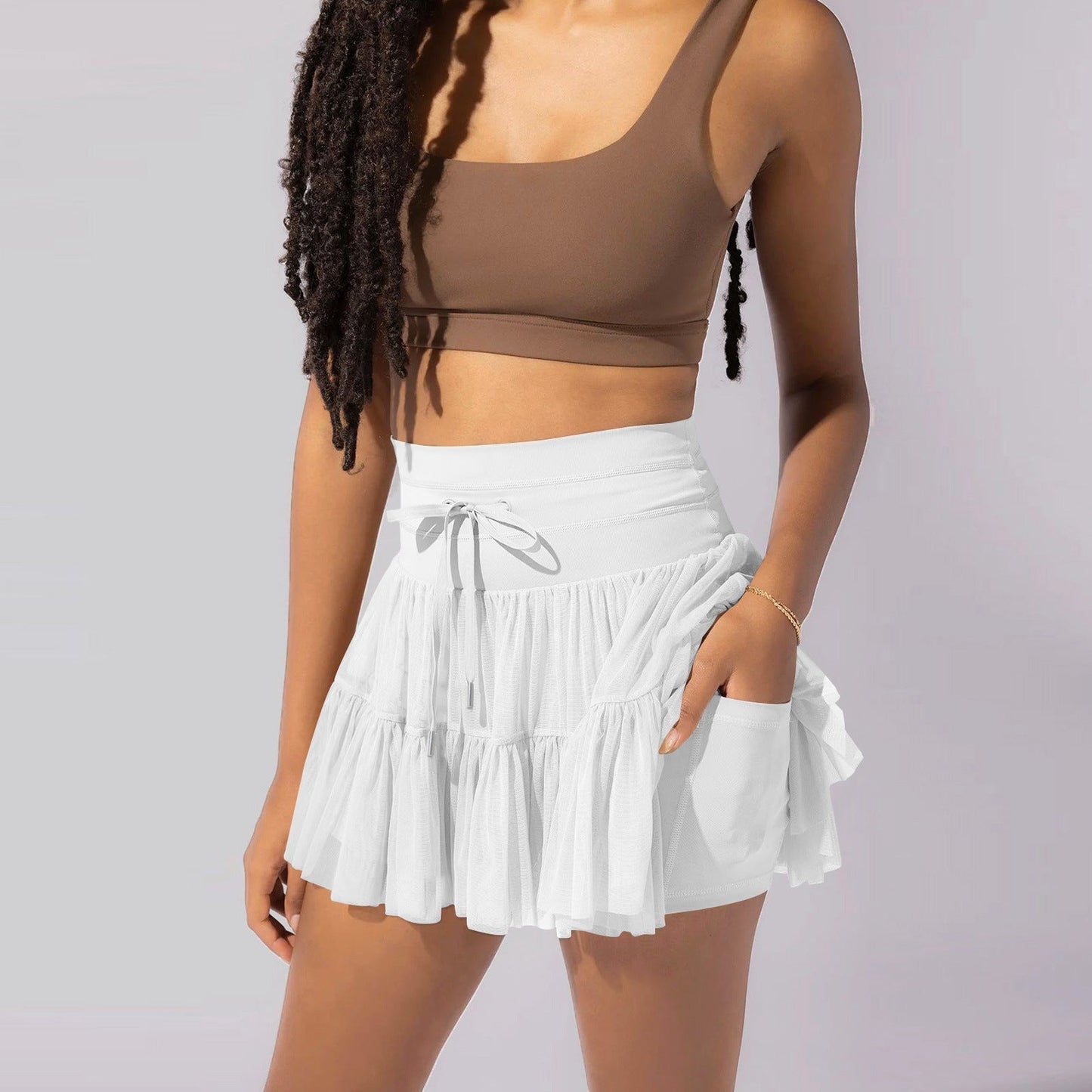 Kurzer Minirock Mit Sicherheitsshorts Hoch Taille