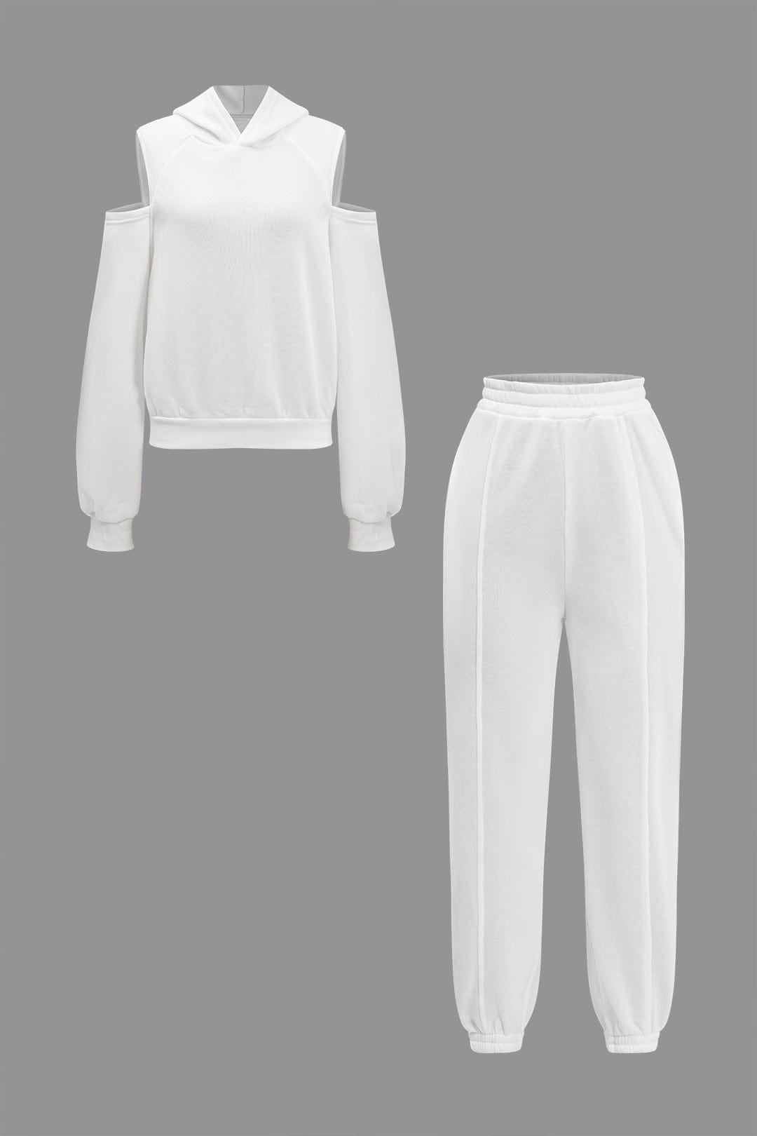 Sportliches Hoodie-Set Damen Cut-Outs Trendy