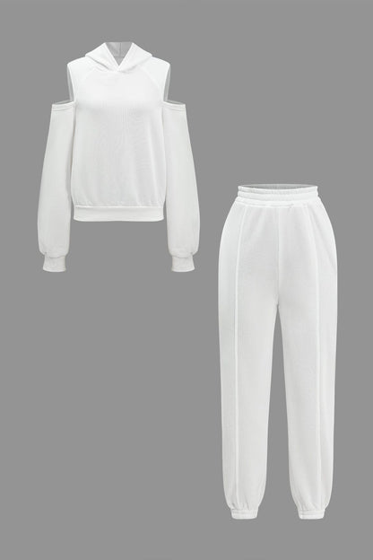 Sportliches Hoodie-Set Damen Cut-Outs Trendy