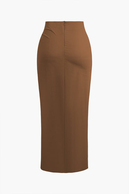 Fridoline | Damen Midirock Elegant Wickelrock Hochgeschlitzt