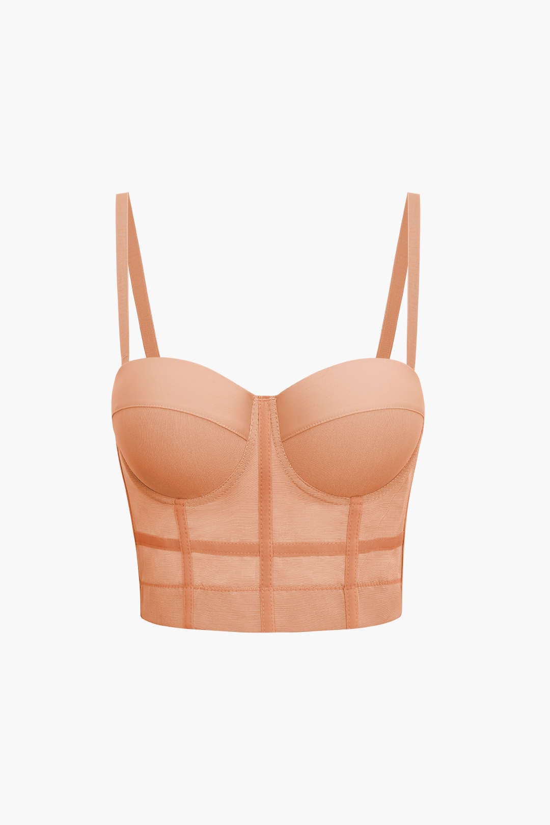 Bustier-Top Figurbetont Mit Bügel-Cups und Mesh-Struktur