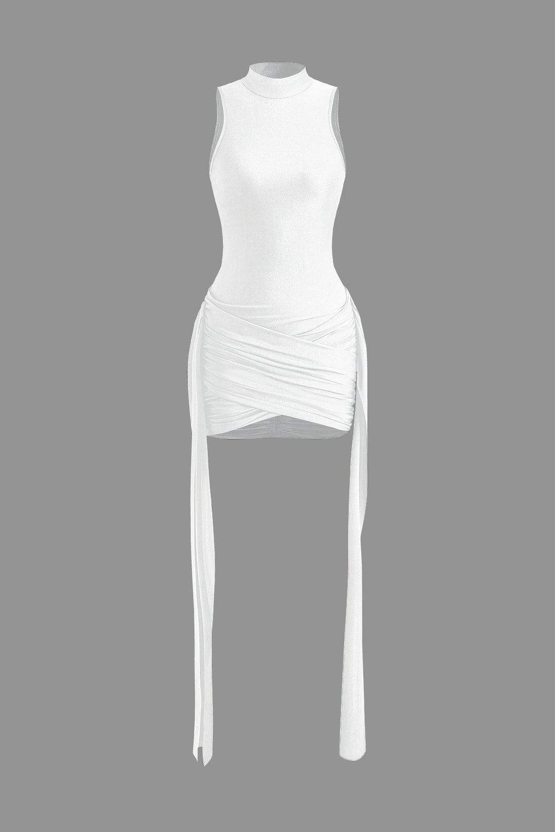 Elegantes Minikleid Bodycon Hochhalter mit Drapierung
