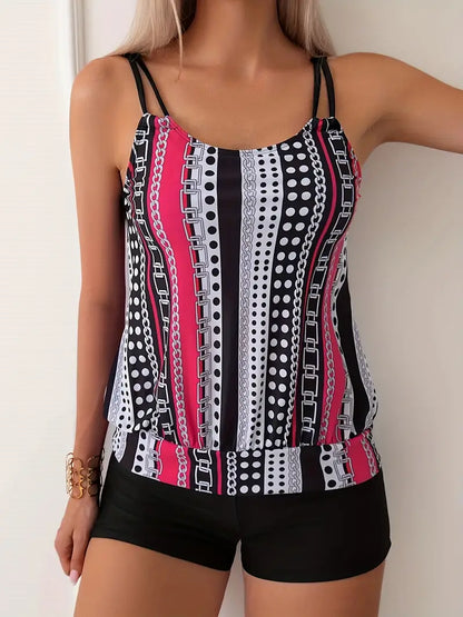 Badeanzug Tankini Gestreift Damen