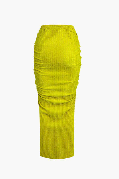 Zweiteiliges Set Raffung Frauen Bekleidung