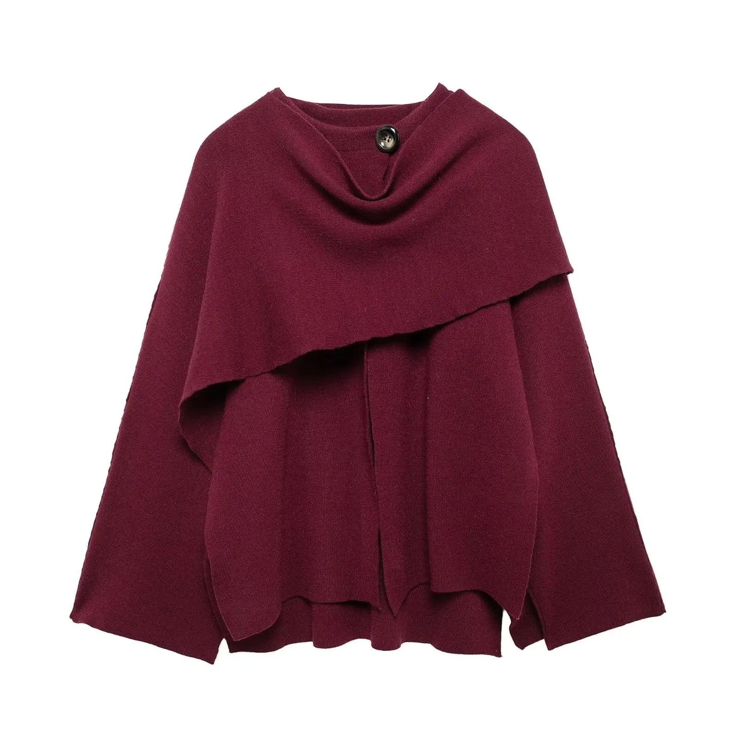 Damen Cape Mantel Elegantes Drapierter Schal