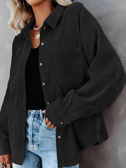 Klassischer Cord-Blouson Herren Lederlook Modern