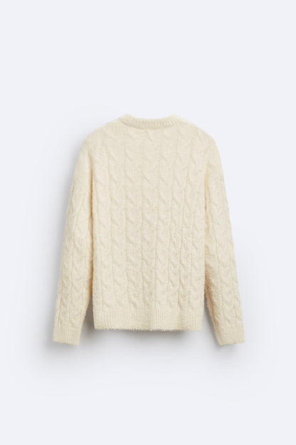 Zopfstrickpullover Eleganter Damenpullover Zeitlos