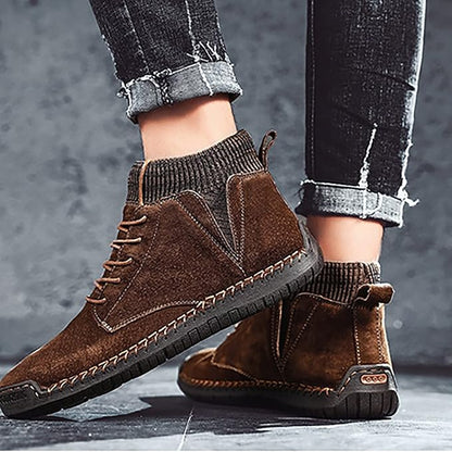 Herren Stiefel Schnürstiefel Wildleder Braun - BerlinGlamour
