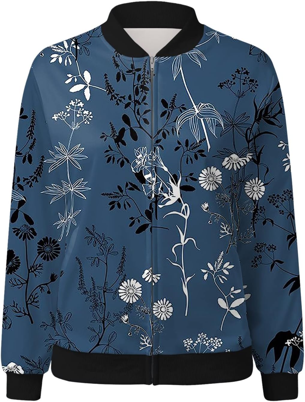 Bomberjacke Damen Blumenmuster Trendy Sommer - BerlinGlamour