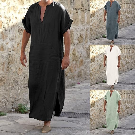 Modische Djellaba mit V-Ausschnitt Bequem