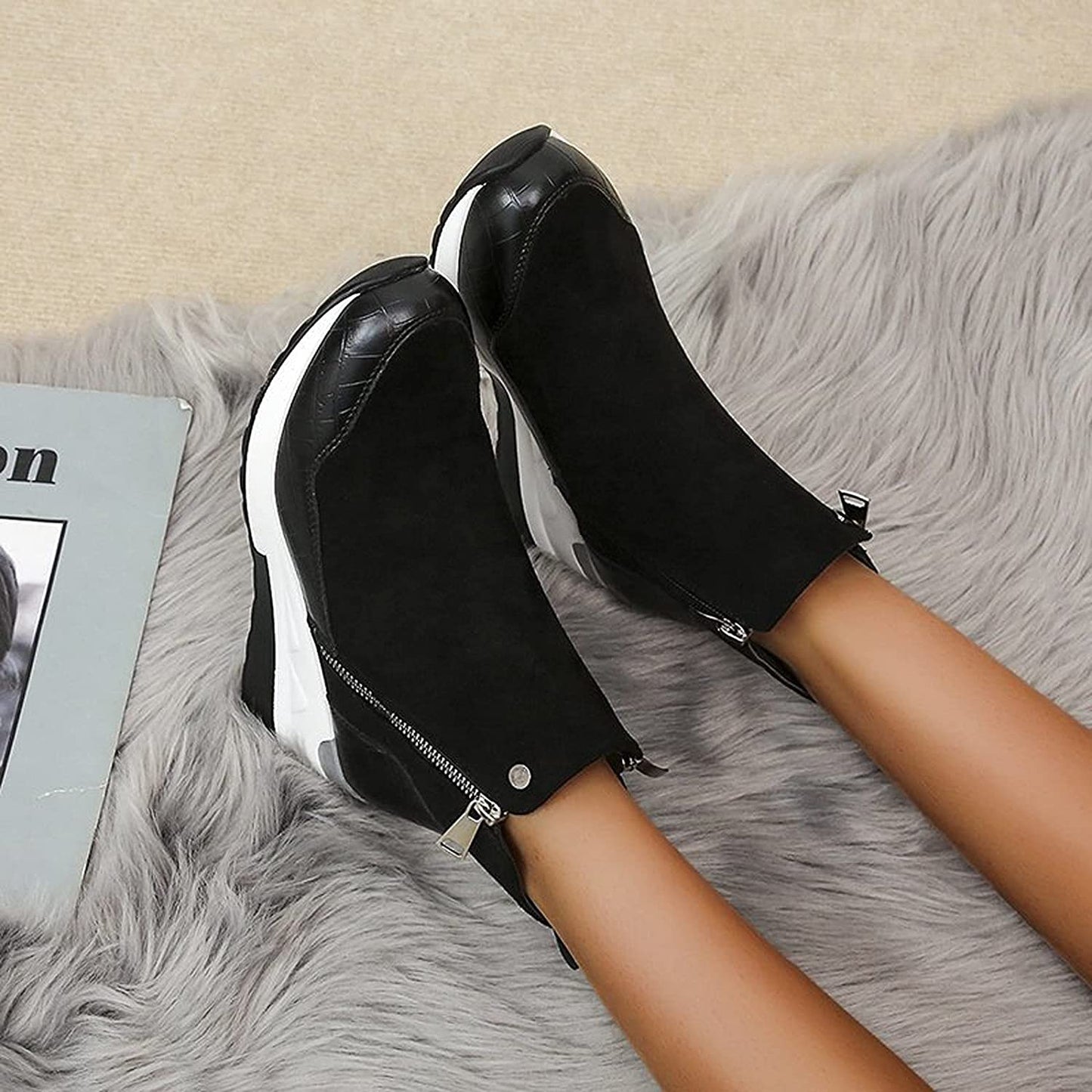 Wasserdichte Damen Stiefeletten Bequem Warm