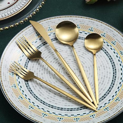 Edelstahl Besteck Set Modern Einfach Elegant - BerlinGlamour