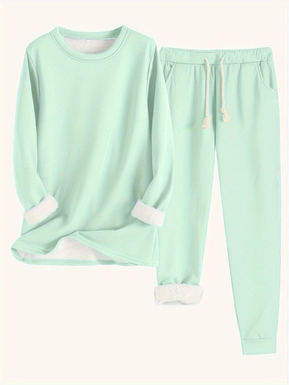 Damen Warmes Winter-Loungewear-Set Bequem