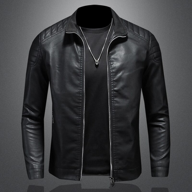 Lederjacke Herren Premium Lederschutzjacke Schwarz