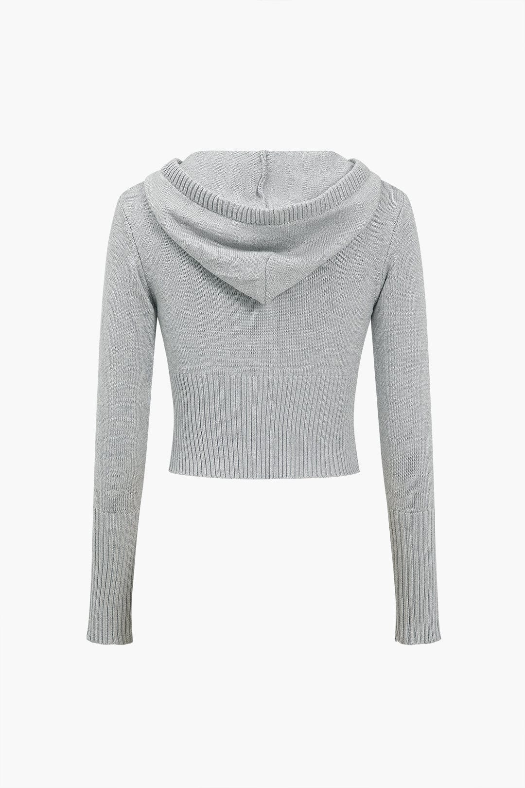 Strick-Set mit Kapuzenjacke und Schlaghose Warm