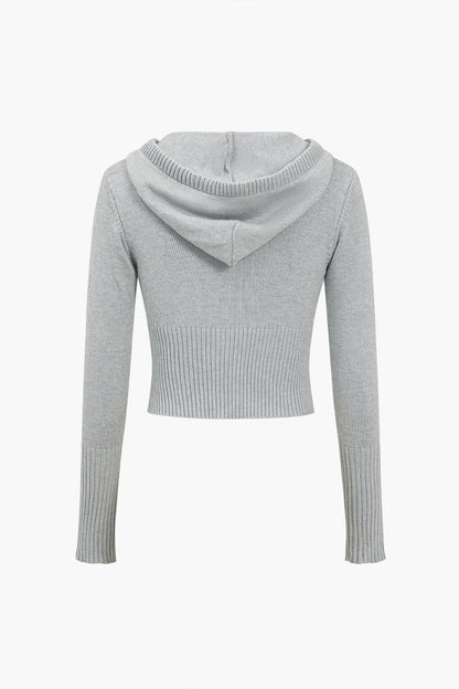 Strick-Set mit Kapuzenjacke und Schlaghose Warm