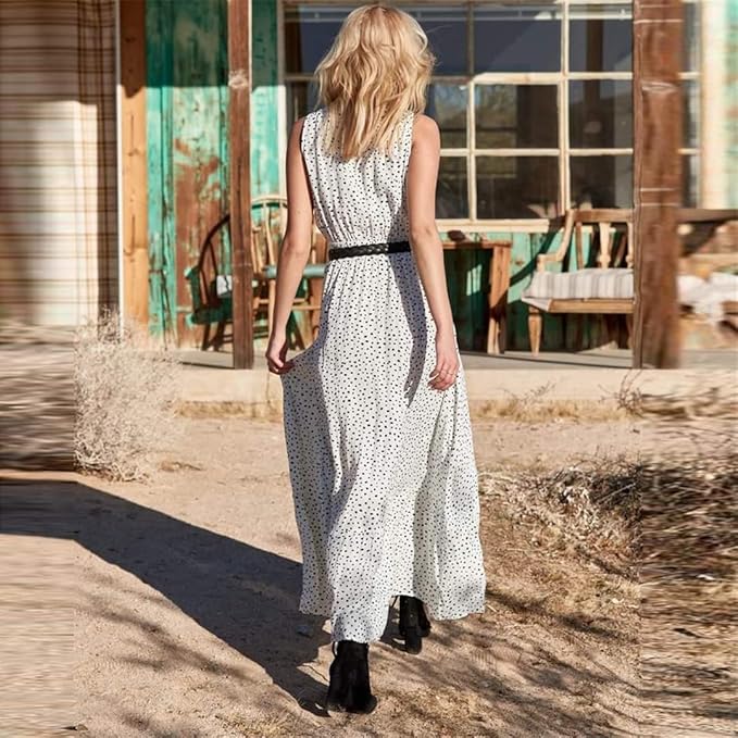 Boho Kleid mit V-Ausschnitt A-Linie Patchwork Design