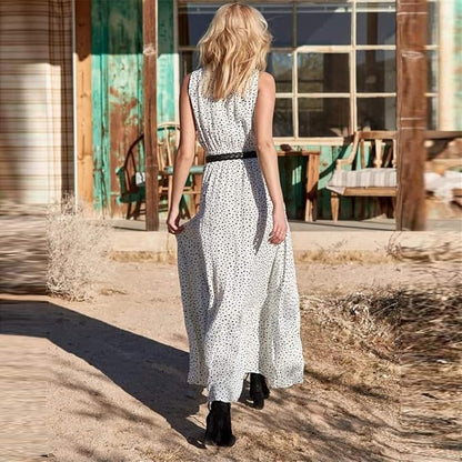 Boho Kleid mit V-Ausschnitt A-Linie Patchwork Design