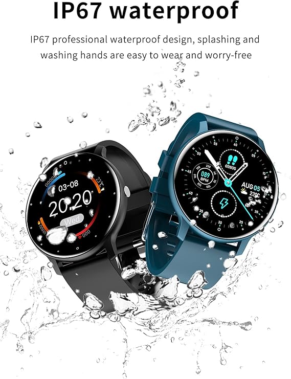 Wasserdichte Smartwatch Unisex mit Herzfrequenzmesser und Fitness Tracker
