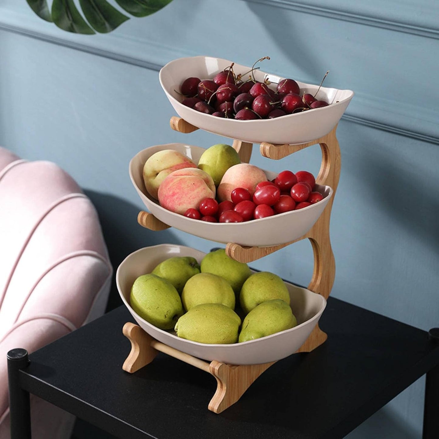 Küchenregal Edelstahl - Eleganter Obstturm mit Ablage