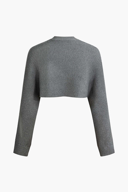 Zweiteiler Set Cutout Pullover Rafftes Kleid Damen