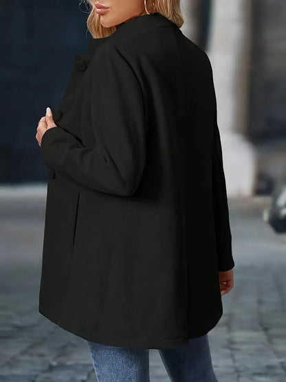 Damen Wintermantel Knöpfe Lang Modern