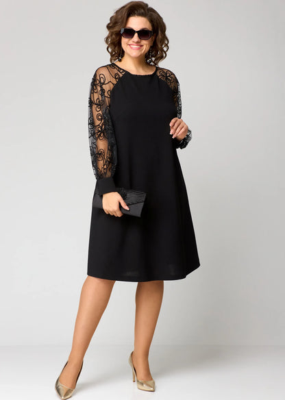 Elegante Abendrobe A-Linie mit Stickerei - BerlinGlamour