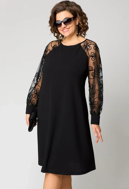 Elegante Abendrobe A-Linie mit Stickerei