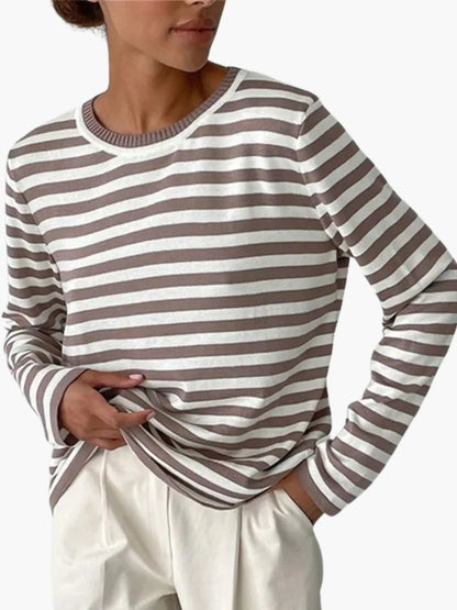 Gestreifter Strickpullover Frauen Pullover Warm