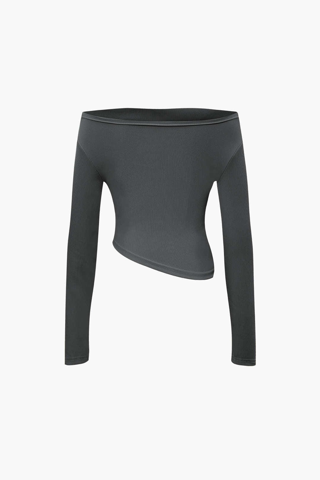 Elegantes Damen Zweiteiler Set Asymmetrisch mit Weiten Hosen