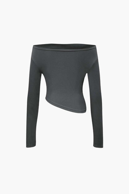 Elegantes Damen Zweiteiler Set Asymmetrisch mit Weiten Hosen
