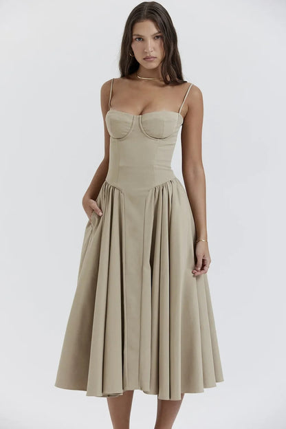 Ärmelloses Korsett Kleid Mit figurbetontem Schnitt