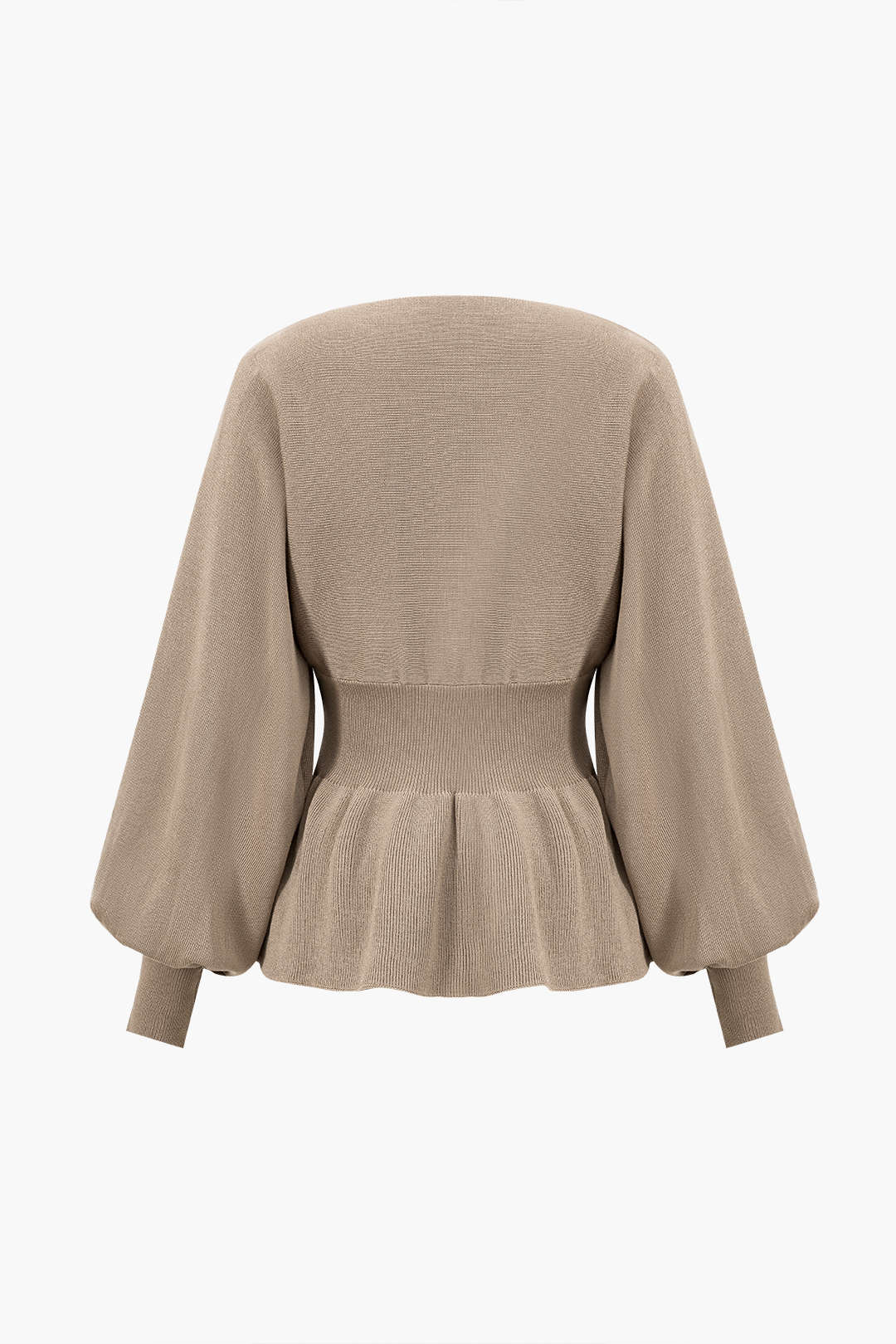 Elegantes Strick-Set Damen Peplum-Top und Bleistiftrock