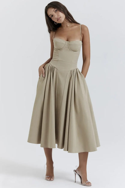 Ärmelloses Korsett Kleid Mit figurbetontem Schnitt