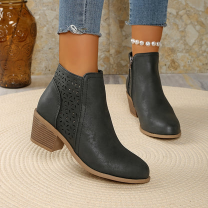 Damen Stiefeletten Bequem Schnell Reißverschluss