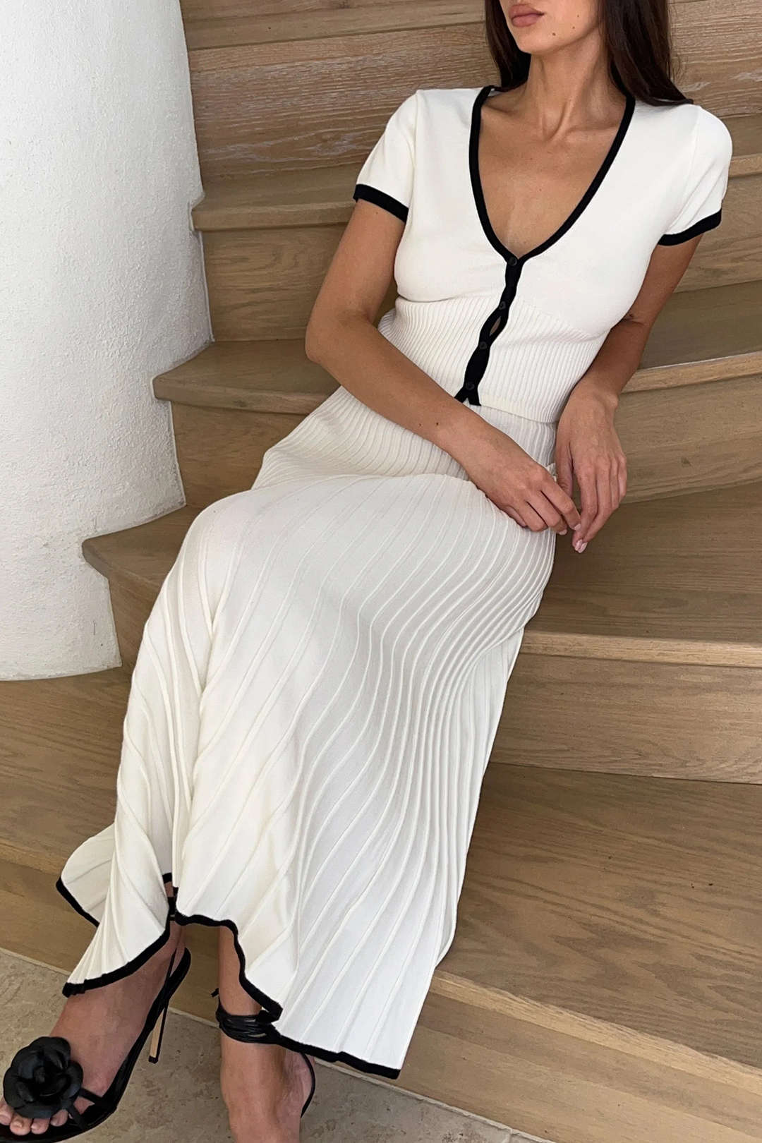 Damen Zweiteiler Set Strick Top und Rock