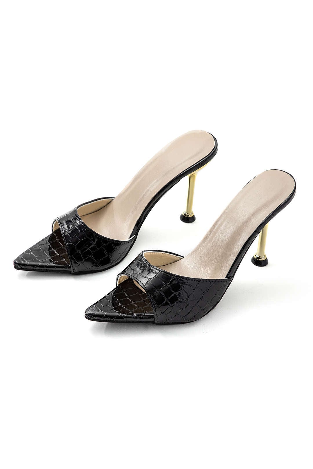 Schwarze Luxus Mule High Heels Elegant - BerlinGlamour