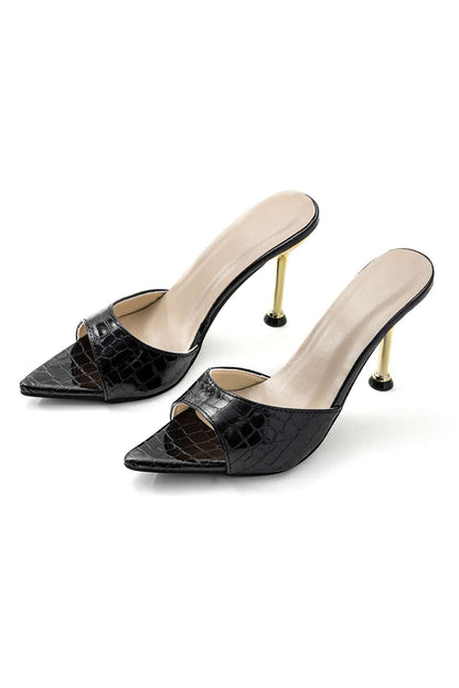 Schwarze Luxus Mule High Heels Elegant - BerlinGlamour